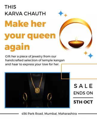 Elegant Jewelry Sale for Karva Chauth Celebration Poster Template