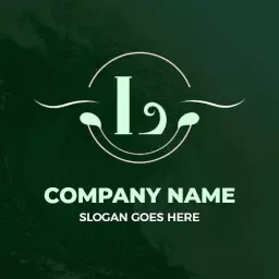 Elegant L Letter Design with Stylish Green Elements Logo Template