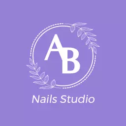Elegant Lavender Circle Monogram for Nails Studio Logo Template