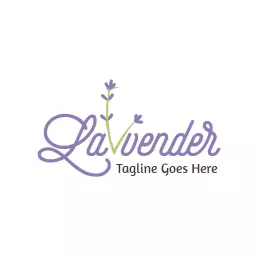 Elegant Lavender Design with Floral Elements for Logo Template