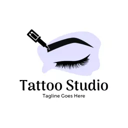 Elegant Lavender Eyelash Design for Tattoo Studio Logo Template