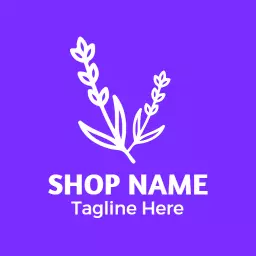 Elegant Lavender Floral Design for Boutique Shop Logo Template
