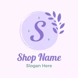 Elegant Lavender Theme with Charming Leaf Design Logo Template