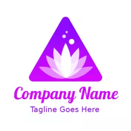Elegant Lavender Triangle Design with Relaxing Lotus Logo Template