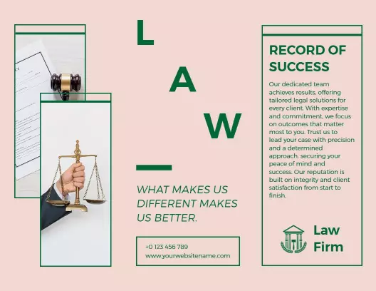 Elegant Law Firm Client Success and Integrity Services Brochure Template