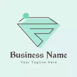 Elegant Light Blue Diamond Design Showcasing Luxury Brand Logo Template