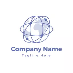 Elegant Light Blue Globe Design Connecting Global Community Logo Template