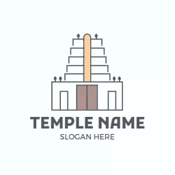 Elegant Light Color Architecture Depicting Sacred Temple Logo Template