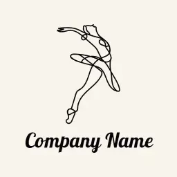 Elegant Line Art Dancer Capturing the Beauty of Ballet Logo Template