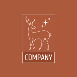 Elegant Line Art Depicting a Deer in Rustic Colors Logo Template