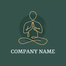 Elegant Line Art Depicting Peaceful Meditation Practices Logo Template