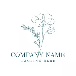 Elegant Line Art Floral Design for Professional Florist Logo Template