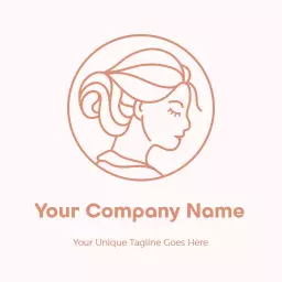 Elegant Line Art of a Woman Representing Your Company Logo Template