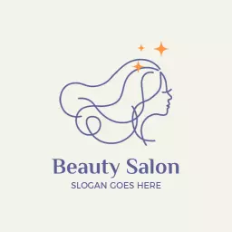 Elegant Line Art Portraying Hair Beauty Salon Logo Template