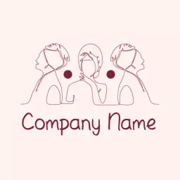Elegant Line Art Representing profiles and Expressions Logo Template