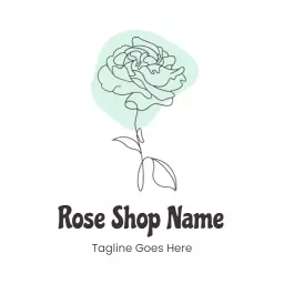 Elegant Line Art Rose Design for Florist Business Logo Template