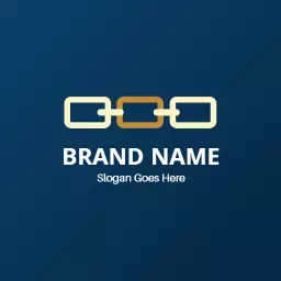 Elegant Link Design with Golden Accents in Chain Logo Template