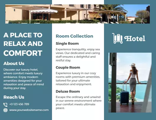 Elegant Luxury Hotel Experience and Tranquil Stay Brochure Template