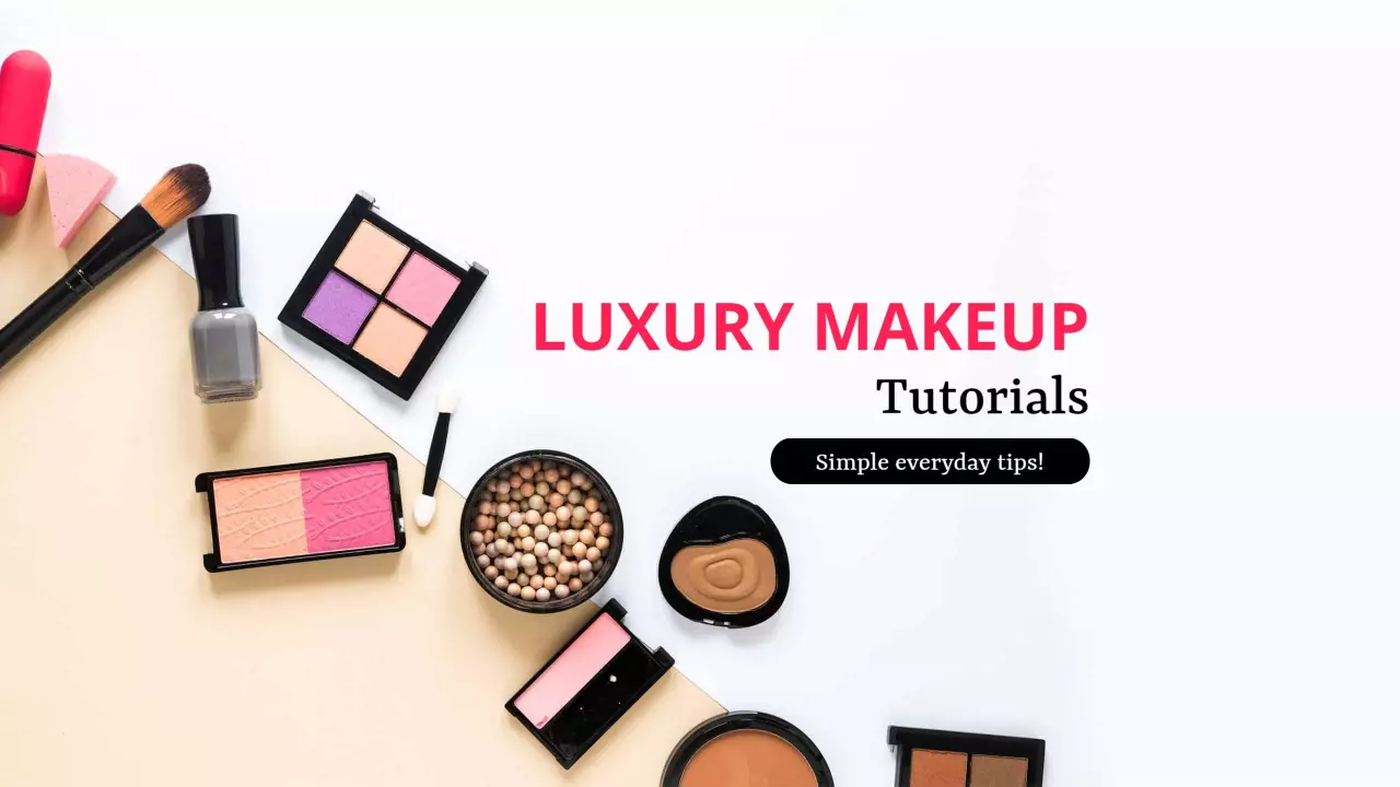 Elegant Luxury Makeup Products and Simple Tips YouTube Banner Template