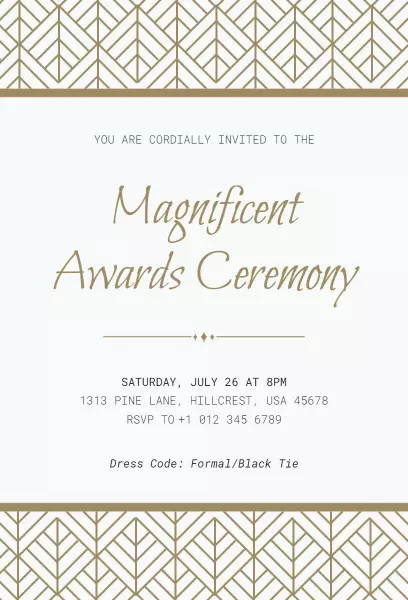 Elegant Magnificent Awards Ceremony Celebration Invitation Template