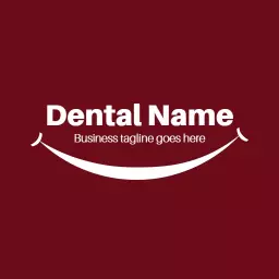 Elegant Maroon Background Featuring Dental Service Logo Template