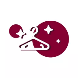 Elegant Maroon Fashion Hanger Design Showcasing Style Logo Template
