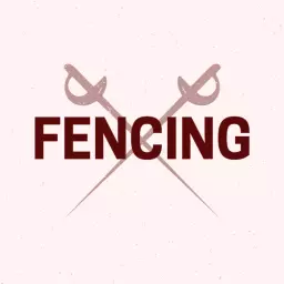 Elegant Maroon Fencing Sword Design with Dual Crossed Blades Logo Template