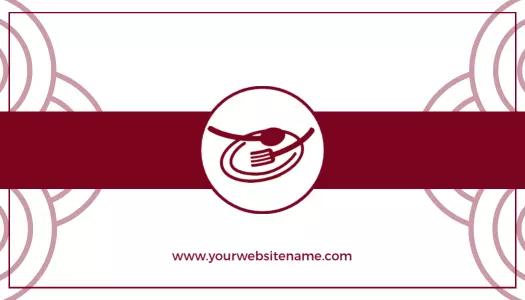 Elegant Maroon Floral Catering Business Card Template