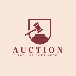 Elegant Maroon Gavel Design for Auction Services Logo Template