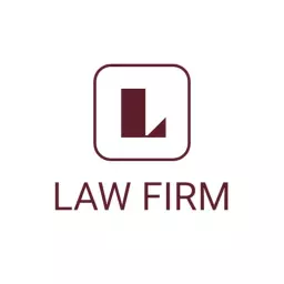 Elegant Maroon Geometric Design Representing Law Firm Logo Template