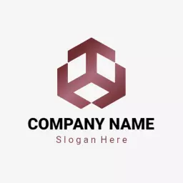 Elegant Maroon Hexagonal Design for Modern Company Logo Template