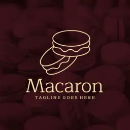 Elegant Maroon Macaron Design Capturing Sweetness Logo Template