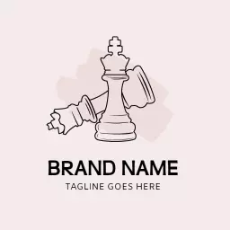 Elegant Minimalist Chess Pieces Design for Strategic Games Logo Template