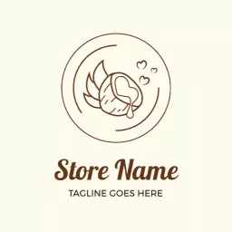 Elegant Minimalist Coconut Design Featuring Natural Elements Logo Template