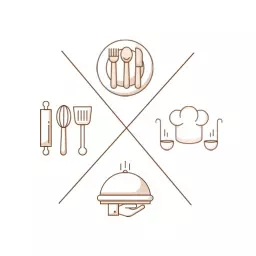 Elegant Minimalist Culinary Tools Design Representing Catering Logo Template