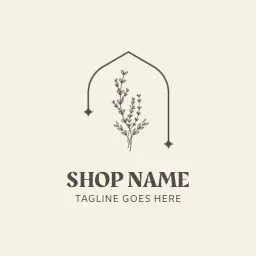 Elegant Minimalist Design Featuring Floral Elements for Florist Logo Template