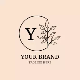 Elegant Minimalist Design Featuring Leafy Motifs Logo Template