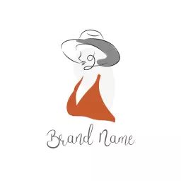 Elegant Minimalist Female Figure Showcasing Feminine Style Logo Template