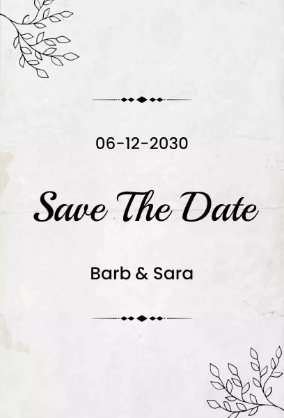 Elegant Minimalist Floral Save The Date Invitation Template