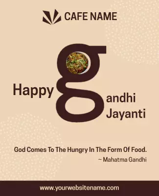 Elegant Minimalist Gandhi Jayanti Celebration Food Poster Template