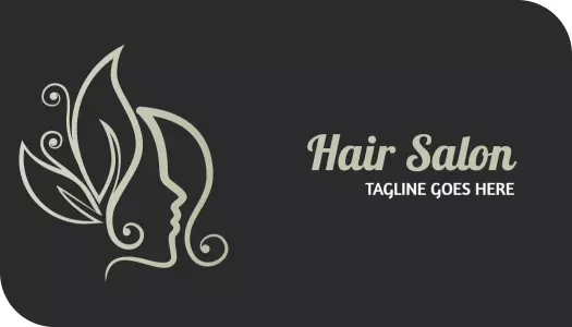 Elegant Minimalist Hair Salon with Leaf Motif Business Card Template
