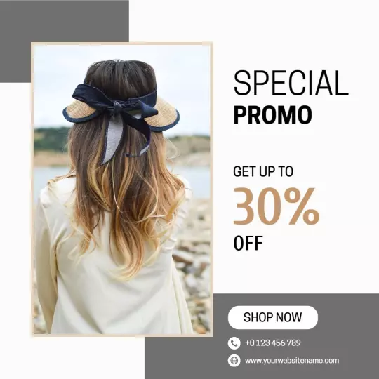 Elegant Minimalist Hat Promotion with Discount Offer Ad Template