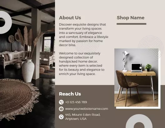 Elegant Minimalist Home Decor Collection Brochure Template