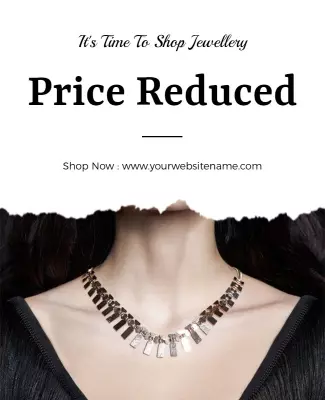 Elegant Minimalist Jewellery Sale Price Reduced Poster Template