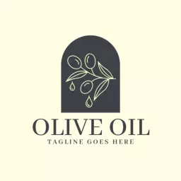 Elegant Minimalist Olive Oil Design Featuring Leaf Motif Logo Template