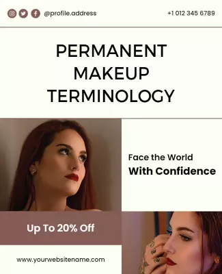 Elegant Minimalist Permanent Makeup Promotion Poster Template