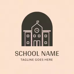Elegant Minimalist School Building Design with Pink Accent Logo Template