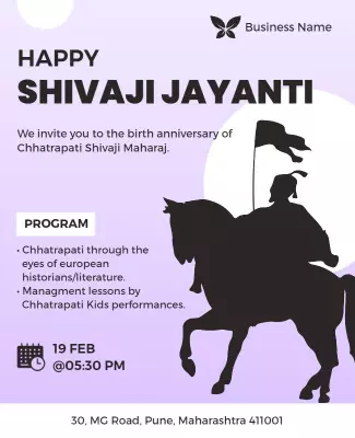 Elegant Minimalist Shivaji Jayanti Celebration Poster Template