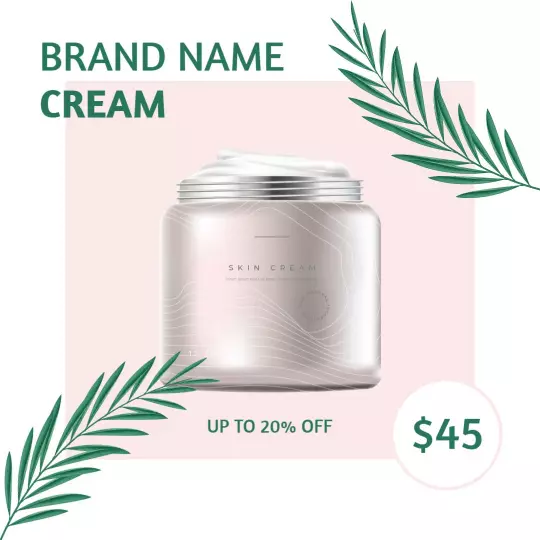 Elegant Minimalist Skin Cream Promotion with Discount Ad Template