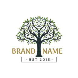 Elegant Minimalist Tree Design with Fresh Green Leaves Logo Template